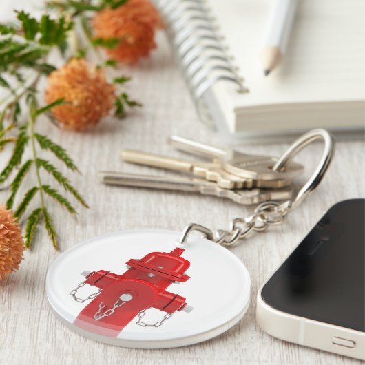 Roter Hydrant Schlüsselanhänger (Vorderseite rechts)