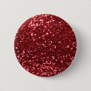 Roter Imitat-Glitzer Button