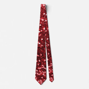 Roter Imitat-Glitzer Krawatte