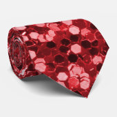 Roter Imitat-Glitzer Krawatte (Gerollt)