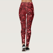 Roter Imitat-Glitzer Leggings (Rückseite)
