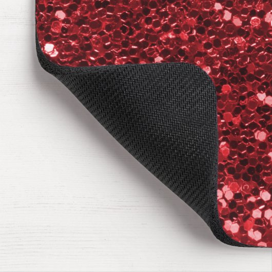 Roter Imitat-Glitzer Mousepad (Ecke)