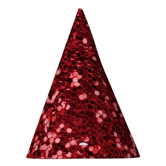 Roter Imitat-Glitzer Partyhütchen (Rechts)