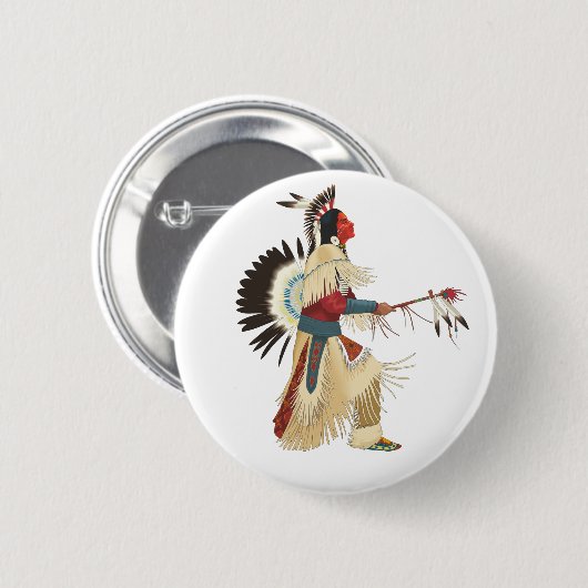 Roter Inder Button (Vorne & Hinten)