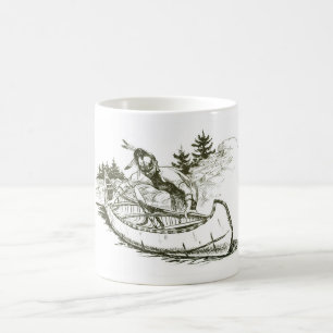 Roter Indianer mit Kanu Kaffeetasse