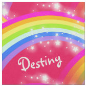 Roter individuelle Name mit Regenbogenstern Stoff (Nahaufnahme)