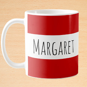 Roter Individuelle Name Personalisiert Kaffeetasse