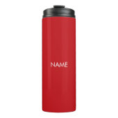 Roter individuelle Name-Textmonogramm Thermosbecher (Vorderseite)