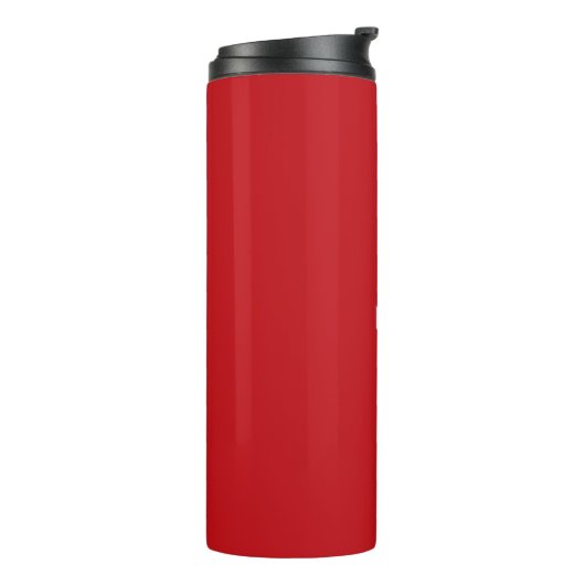 Roter individuelle Name-Textmonogramm Thermosbecher (Nach links gedreht)