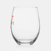 Roter Initial- und Schwarzer Name | elegant Weinglas Ohne Stiel (Links)
