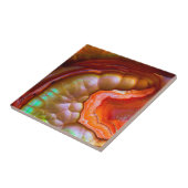 Roter irisierender Feueropal Fliese (Seite)