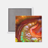 Roter irisierender Feueropal Magnet (Vorderseite/Rückseite)
