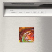 Roter irisierender Feueropal Magnet (In Situ (Geschirrspüler))