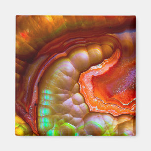 Roter irisierender Feueropal Magnet
