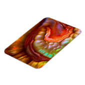 Roter irisierender Feueropal Magnet (Linke Seite)