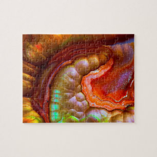 Roter irisierender Feueropal Puzzle