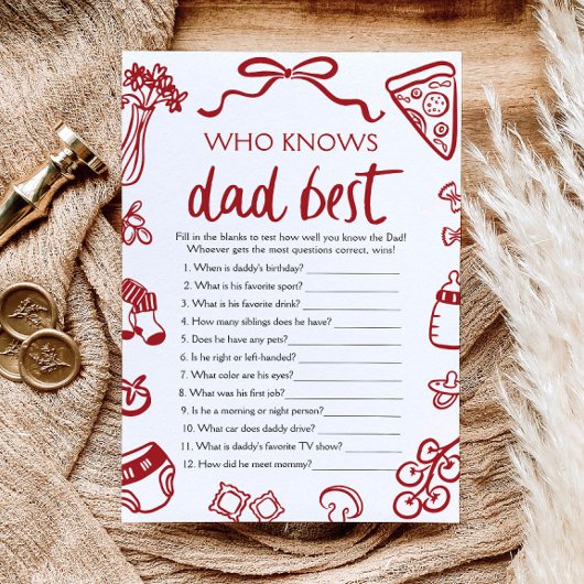 Roter Italiener, der Daddy Best Baby Shower Game k Einladung