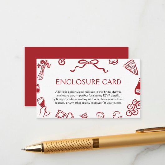 Roter Italienischer handgezogener Pizzawein - das Begleitkarte (Vorderseite/Rückseite Beispiel)