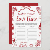 Roter italienischer Name, dass Liebe Tune Brautpar Einladung (Vorne/Hinten)