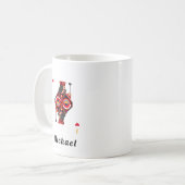 Roter Jack der Herzklopfkarte Poker Name des Spiel Kaffeetasse (Vorderseite Links)