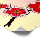 Roter Japanischer Kirschblüten Poster (Ecke)