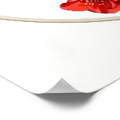 Roter Japanischer Quince Blossom Kreis weiß Poster (Ecke)