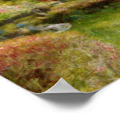 Roter japanischer Schrein neben einem Teich Poster (Ecke)