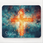 Roter Jesus kreuz Jesus Glaube Christliche Sitte Mousepad (Vorne)