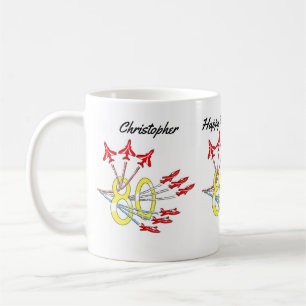 Roter Jet-Flugzeuge 80. Geburtstag Kaffeetasse