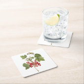 Roter Johannisbeere (Ribes rubrum) von Redouté Rechteckiger Pappuntersetzer (Vor Ort)