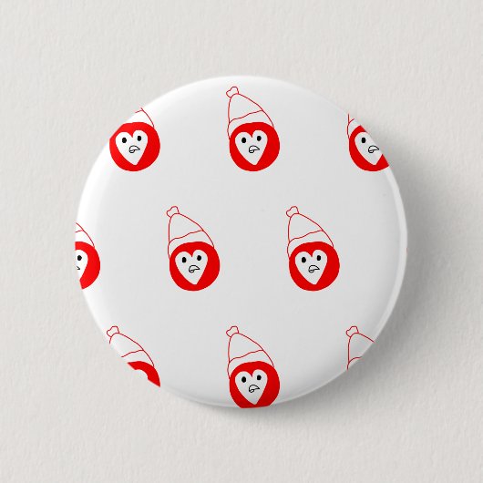 Roter Joker Cartoon mit Deckscoffe Button (Vorderseite)