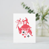 Roter Joker Postkarte (Stehend Vorderseite)