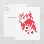 Roter Joker Postkarte (Vorne/Hinten)