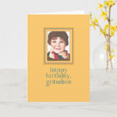 Roter Junge zu Grandson Geburtstagskarte Karte (Gelbe Blume)