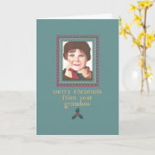 Roter Junge zu Oma Weihnachtskarte Karte (Gelbe Blume)