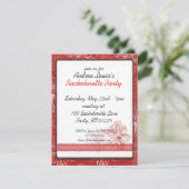 Roter Junggeselinnen-Abschied Einladungen (Stehend Vorderseite)