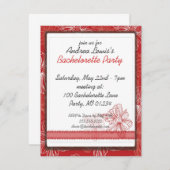 Roter Junggeselinnen-Abschied Einladungen (Vorne/Hinten)