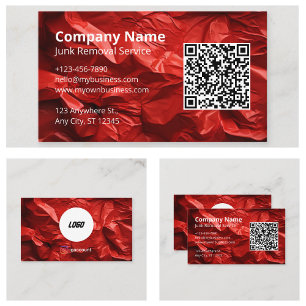 Roter Junk-Abholdienst-Logo Visitenkarte
