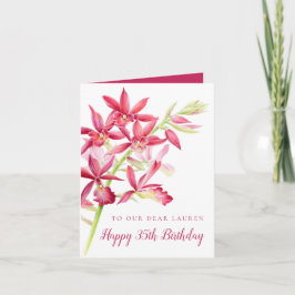 Roter Juwel Orchid Aquarellmalerei 35. Geburtstag Karte