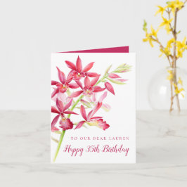 Roter Juwel Orchid Aquarellmalerei 35. Geburtstag Karte