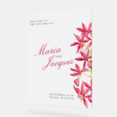 Roter Juwel Orchid Blütenfarben Hochzeit Acrylschild (Winkel)