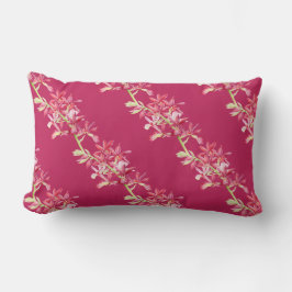 Roter Juwel Orchidee Blume Aquarellkunst Kissen