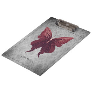 Roter Juwelen Libelle Klemmbrett