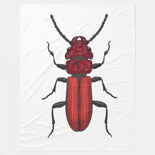 Roter Käfer Fleecedecke (Vorderseite)