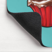 Roter Kaffee Cupcake aquamarin Mousepad (Ecke)