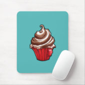 Roter Kaffee Cupcake aquamarin Mousepad (Mit Mouse)
