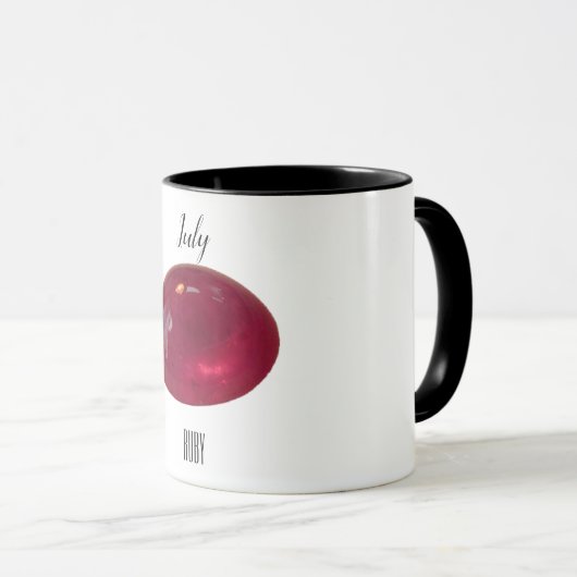 Roter Kaffee Tasse Ruby Gemstone Juli Birthstone (VorderseiteRechts)