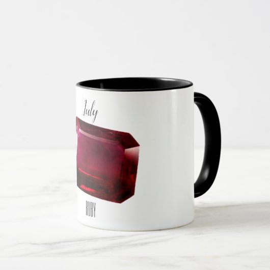 Roter Kaffee Tasse Ruby Gemstone Juli Birthstone (VorderseiteRechts)