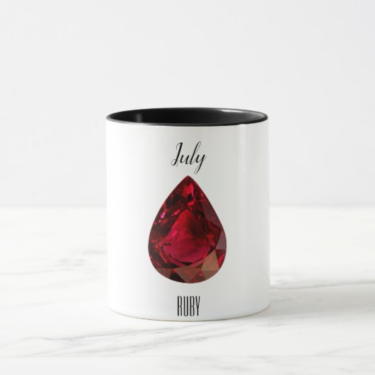 Roter Kaffee Tasse Ruby Gemstone Juli Birthstone (Zentrum)