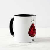 Roter Kaffee Tasse Ruby Gemstone Juli Birthstone (Vorderseite Links)
